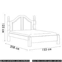 Cama Casal Clássica 140cm Pé Madeira Eduarda Café F07 - Mpozenato