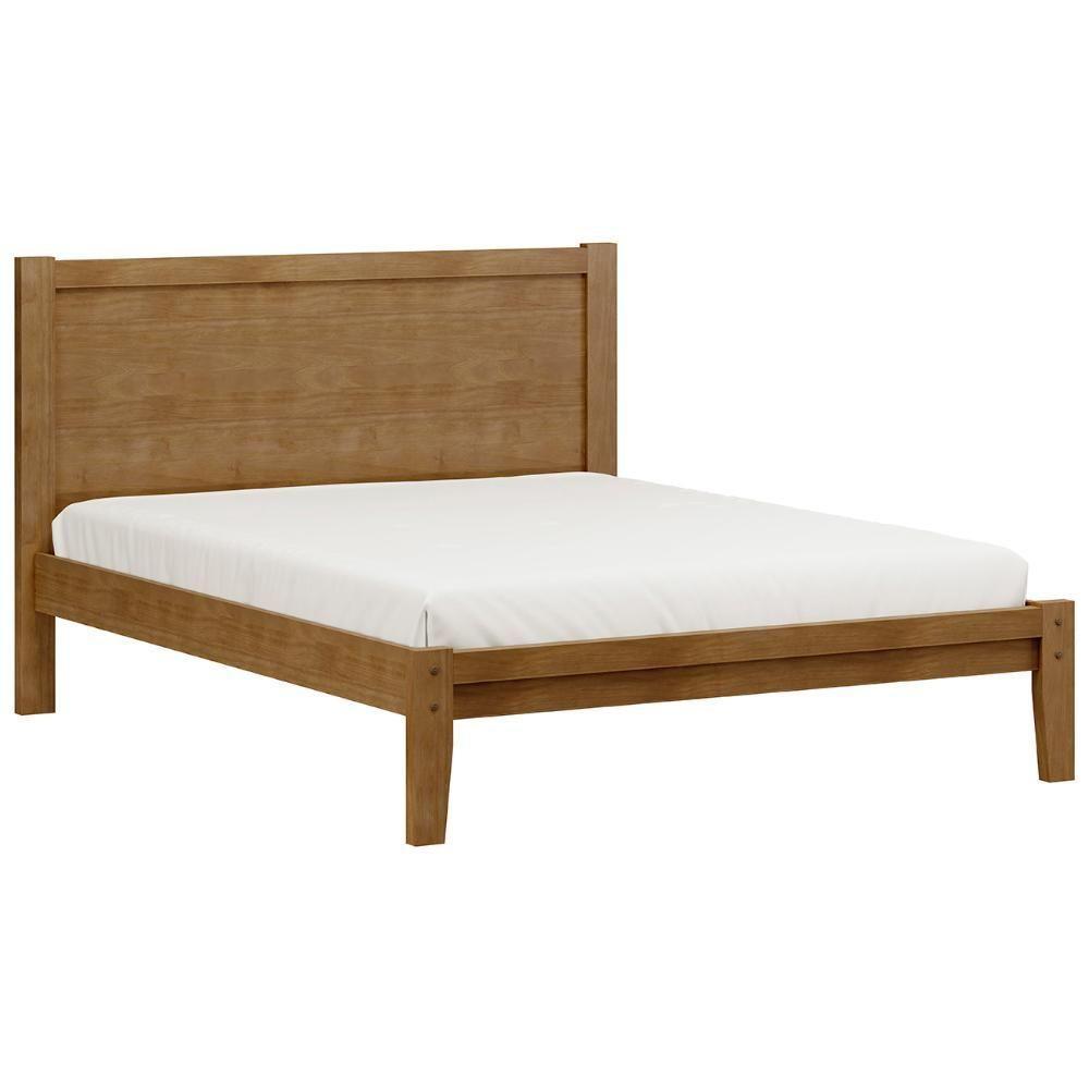 Cama Casal Queen Colchão 160cm Pé Madeira Maciça Solvi Freijó F07 - Mpozenato - 1