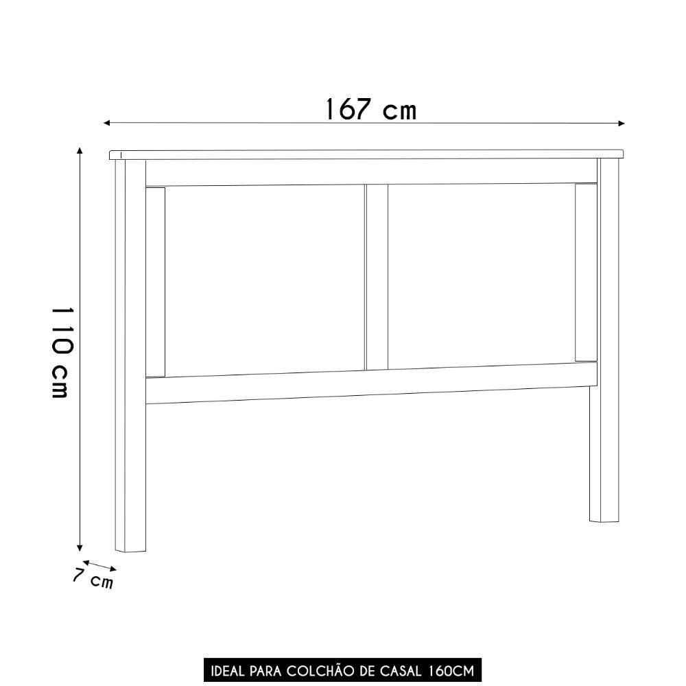 Cabeceira Cama Box Casal Queen 160cm Lázio Branco/freijó F07 - Mpozenato - 4