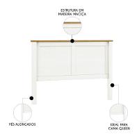 Cabeceira Cama Box Casal Queen 160cm Lázio Branco/freijó F07 - Mpozenato - 3