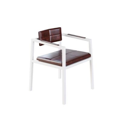 Poltrona Noah Fixa Com 4 Pés 78x60,5x60,5 Cm Pés Brancos Courino Café