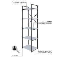 Estante Com 5 Prateleiras 152x45x33cm Yon Branco Tx/est.preta - 3