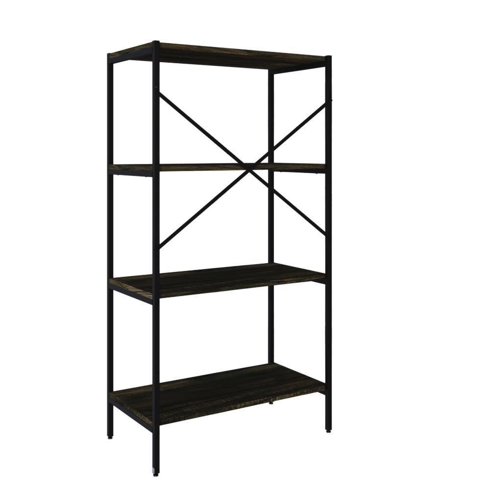 Estante Com 4 Prateleiras 118x60x33cm Tub TUEH1164 Carvalho Dark Est.preta - 6