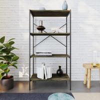 Estante Com 4 Prateleiras 118x60x33cm Tub TUEH1164 Carvalho Dark Est.preta