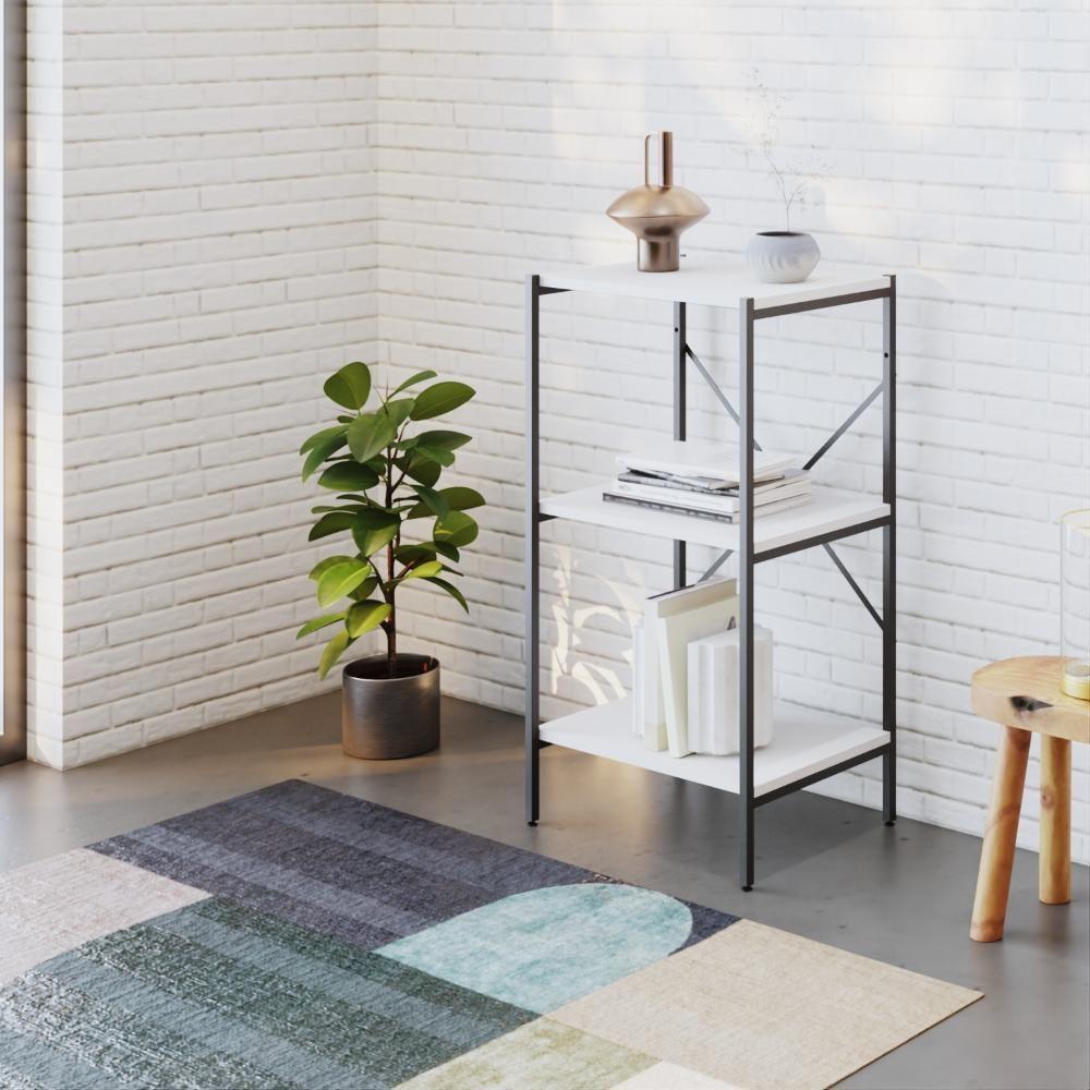 Estante Com 3 Prateleiras 84x45x33cm Tub TUEH843 Branco Chess Est.preta - 2