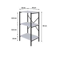Estante Com 3 Prateleiras 84x45x33cm Tub TUEH843 Branco Chess Est.preta - 7
