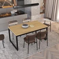 Mesa De Jantar Yon 160 X 90 X 76 Cm Vermont Oak/est.preta Vermont Oak/est.preta