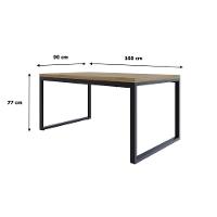 Mesa De Jantar Yon 160 X 90 X 76 Cm Vermont Oak/est.preta Vermont Oak/est.preta - 6