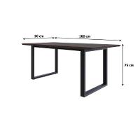 Mesa De Jantar Queens Rg2 180x90x77cm Qemj9180rg2 Terracota - Est.preta Terracota/est.preta - 6