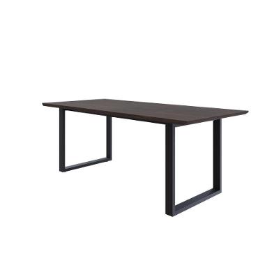 Mesa De Jantar Queens Rg2 200x90x77cm Qemj9200rg2 Terracota - Est.preta Terracota/est.preta