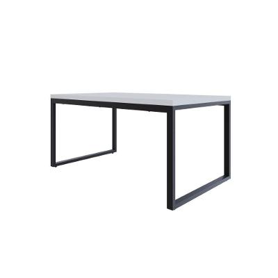 Mesa De Jantar Yon 160 X 90 X 76 Cm Branco Tx/est.preta Branco Tx/est.preta