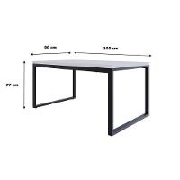 Mesa De Jantar Yon 160 X 90 X 76 Cm Branco Tx/est.preta Branco Tx/est.preta - 6