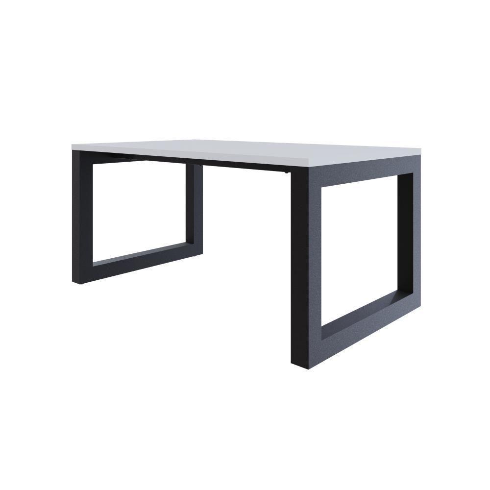 Mesa De Jantar Bronx 160x90x77cm BRMJ9160 Branco Tx - Est.preta Branco Tx/est.preta - 1