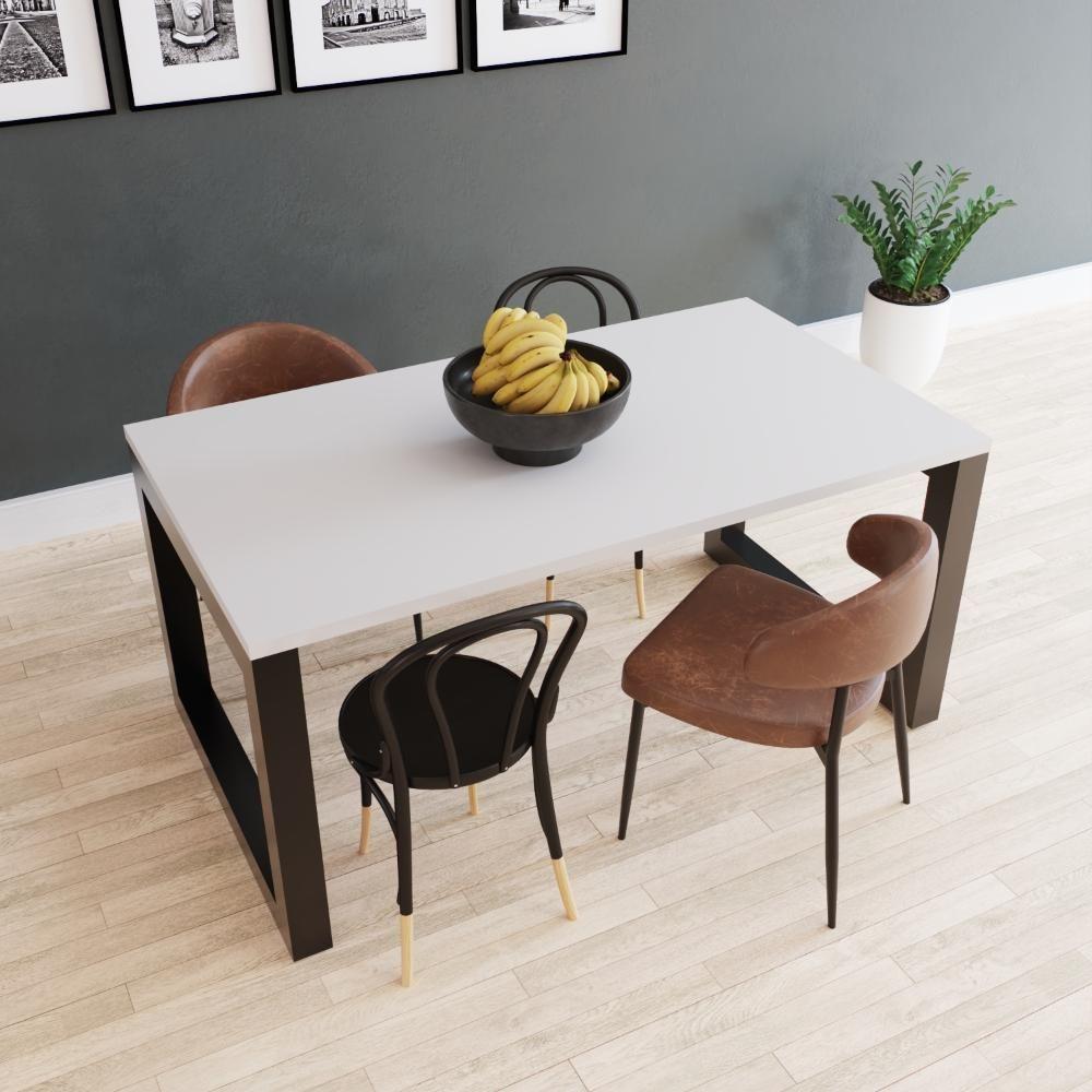 Mesa De Jantar Bronx 160x90x77cm BRMJ9160 Branco Tx - Est.preta Branco Tx/est.preta - 4