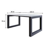 Mesa De Jantar Bronx 160x90x77cm BRMJ9160 Branco Tx - Est.preta Branco Tx/est.preta - 6