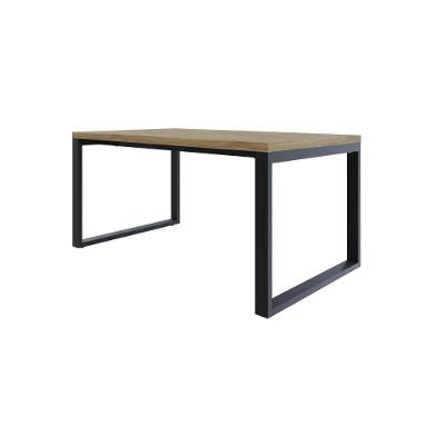 Mesa De Jantar Queens 160x90x77cm Qemj9160 Vermont Oak - Est.preta Vermont Oak/est.preta