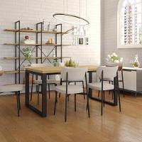 Mesa De Jantar Queens 160x90x77cm Qemj9160 Vermont Oak - Est.preta Vermont Oak/est.preta - 2