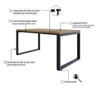 Mesa De Jantar Queens 160x90x77cm Qemj9160 Vermont Oak - Est.preta Vermont Oak/est.preta - 3