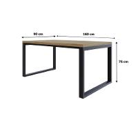 Mesa De Jantar Queens 160x90x77cm Qemj9160 Vermont Oak - Est.preta Vermont Oak/est.preta - 6