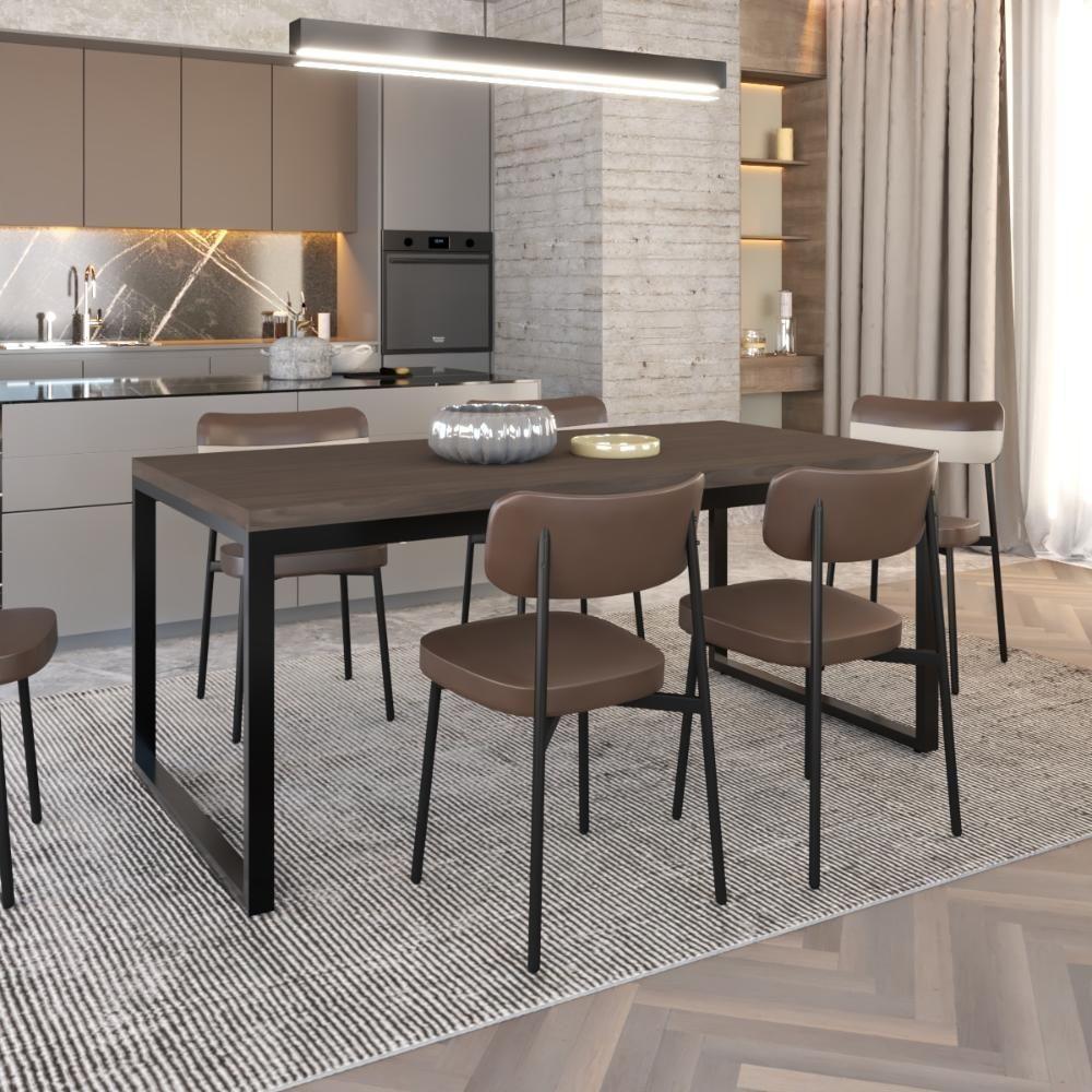 Mesa De Jantar Yon 180 X 90 X 76 Cm Terracota/est.preta Terracota/est.preta - 2