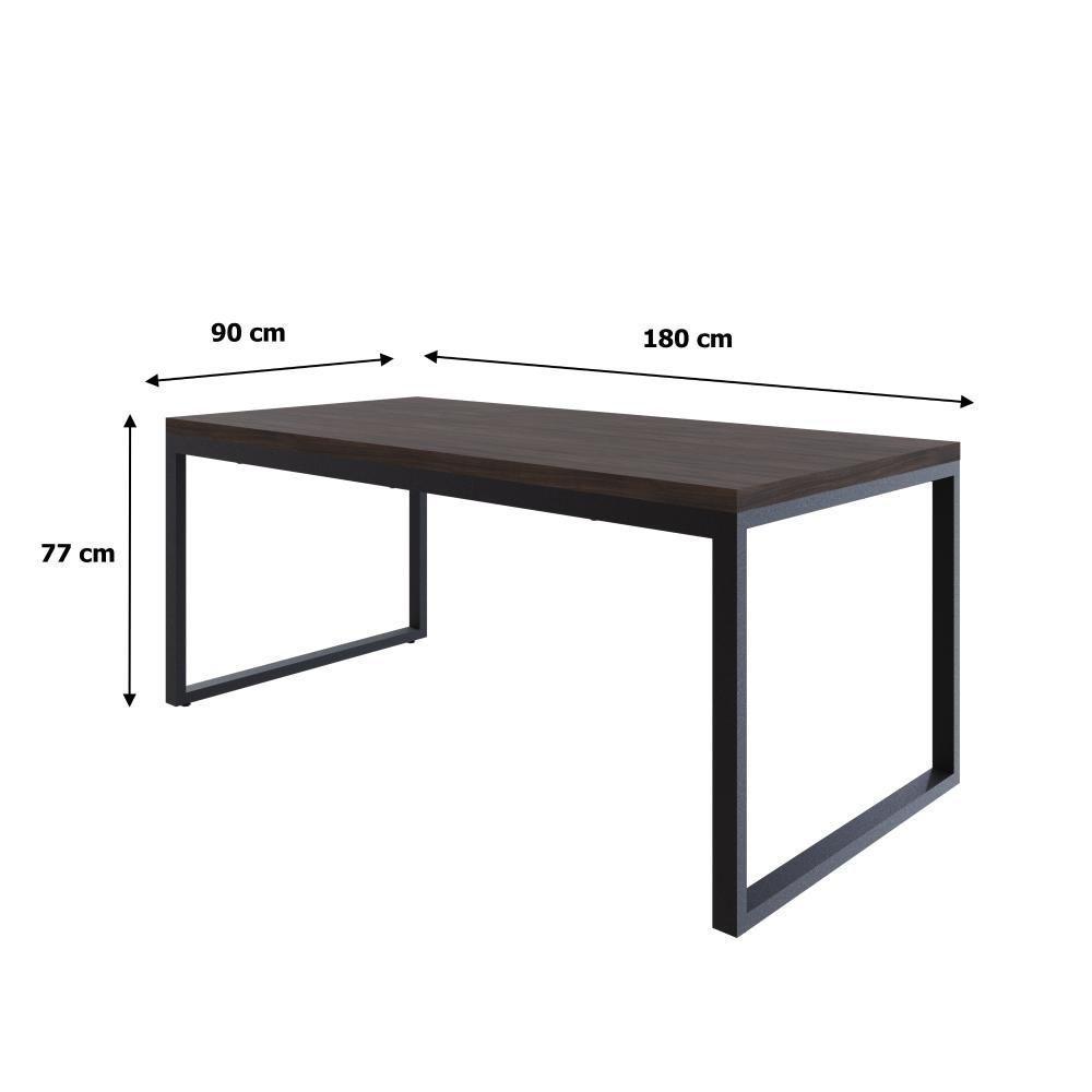 Mesa De Jantar Yon 180 X 90 X 76 Cm Terracota/est.preta Terracota/est.preta - 6