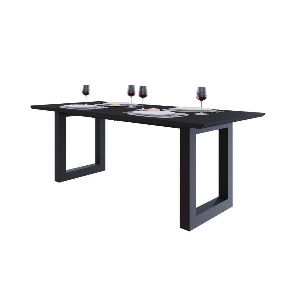 Mesa De Jantar Bronx Rg2 200x90x77cm Brmj9200rg2 Preto Tx - Est.preta Preto Tx/est.preta - 2