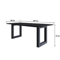 Mesa De Jantar Bronx Rg2 200x90x77cm Brmj9200rg2 Preto Tx - Est.preta Preto Tx/est.preta - 3