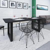 Mesa De Jantar Bronx Rg2 200x90x77cm Brmj9200rg2 Preto Tx - Est.preta Preto Tx/est.preta