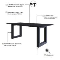 Mesa De Jantar Bronx Rg2 200x90x77cm Brmj9200rg2 Preto Tx - Est.preta Preto Tx/est.preta - 5