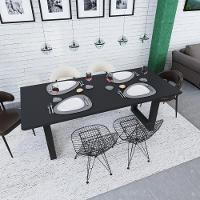 Mesa De Jantar Bronx Rg2 200x90x77cm Brmj9200rg2 Preto Tx - Est.preta Preto Tx/est.preta - 6