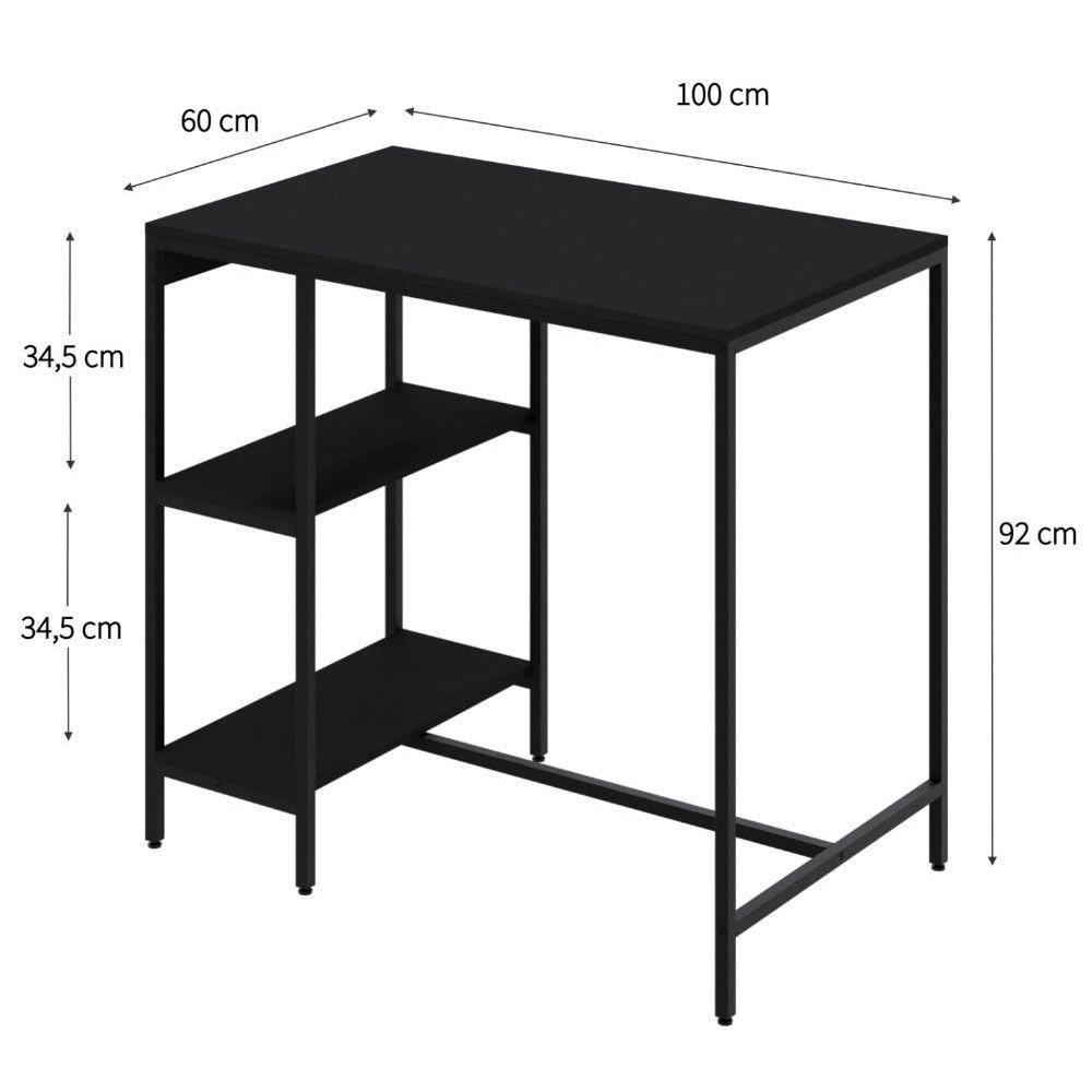 Mesa Bistrô 100x60x92cm Com 2 Banquetas Tub TUCJBI1060.2B Preto ônix Est.preta - 5