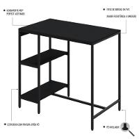 Mesa Bistrô 100x60x92cm Com 2 Banquetas Tub TUCJBI1060.2B Preto ônix Est.preta - 3