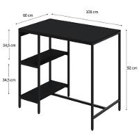 Mesa Bistrô 100x60x92cm Com 2 Banquetas Tub TUCJBI1060.2B Preto ônix Est.preta - 5