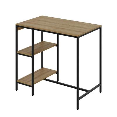 Mesa Bistrô 100x60x92cm Com 2 Banquetas Tub TUCJBI1060.2B Lâmina Mel Est.preta