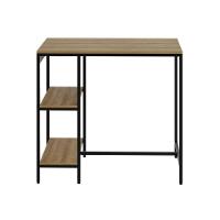 Mesa Bistrô 100x60x92cm Com 2 Banquetas Tub TUCJBI1060.2B Lâmina Mel Est.preta