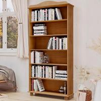 Estante Livreiro 85cm Com Prateleiras Pé Madeira Rubia Freijó F07 - Mpozenato - 1