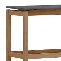 Mesa Lateral Com Prateleira Pé Madeira Soleil Tauari/grafite F07 - Mpozenato