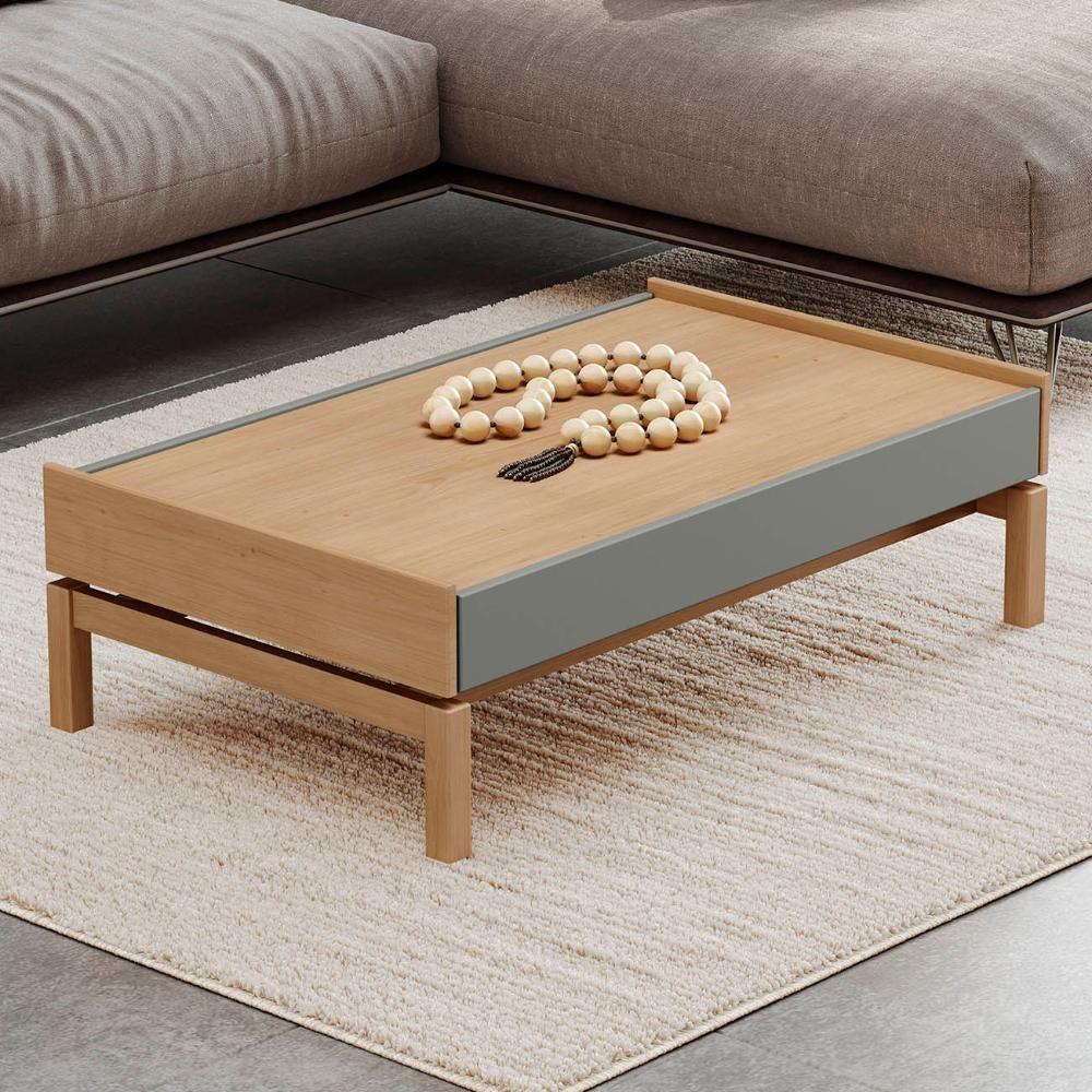 Mesa De Centro Para Sala 100cm Soleil Oak/cinza F07 - Mpozenato - 1