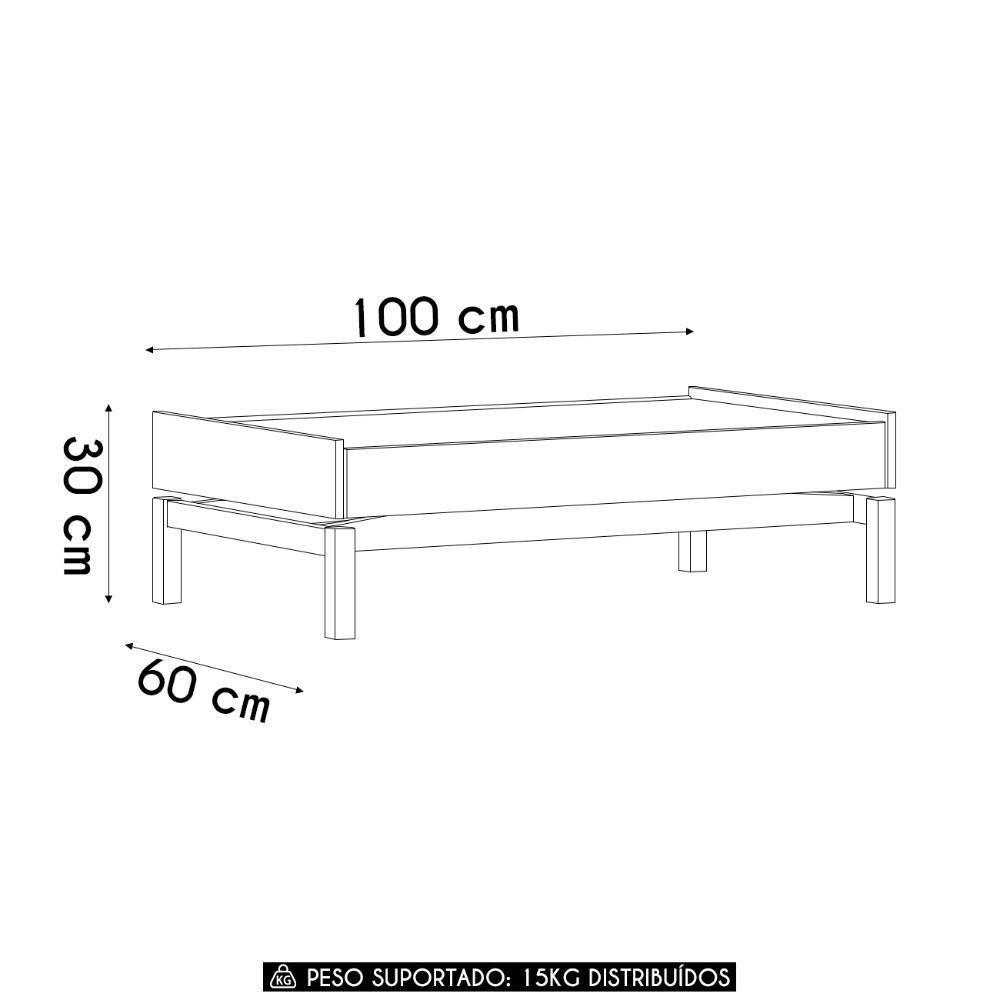 Mesa De Centro Para Sala 100cm Soleil Oak/cinza F07 - Mpozenato - 6