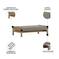 Mesa De Centro Para Sala 100cm Soleil Oak/cinza F07 - Mpozenato - 5