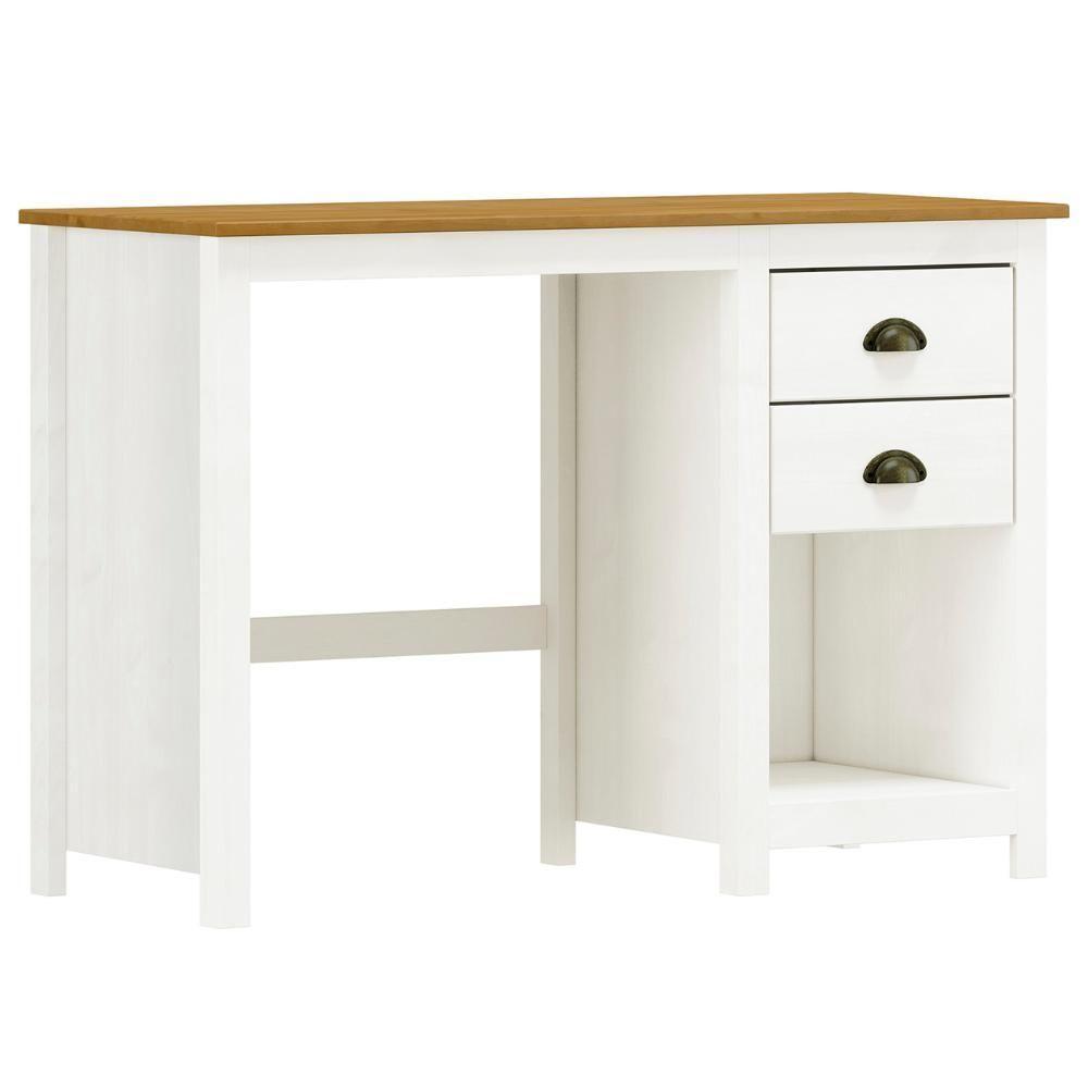 Escrivaninha 110cm 2 Gavetas Home Office Lázio Branco/freijó F07 - Mpozenato - 2