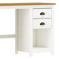 Escrivaninha 110cm 2 Gavetas Home Office Lázio Branco/freijó F07 - Mpozenato - 6