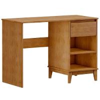 Escrivaninha 110cm 1 Gaveta Home Office Solvi Freijó F07 - Mpozenato - 2