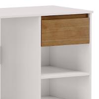 Escrivaninha 110cm 1 Gaveta Home Office Solvi Off White/freijó F07 - Mpozenato - 6