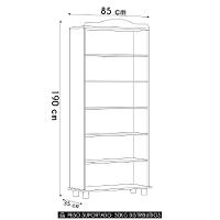 Estante Livreiro 85cm Com Prateleiras Pé Madeira Rubia Café F07 - Mpozenato