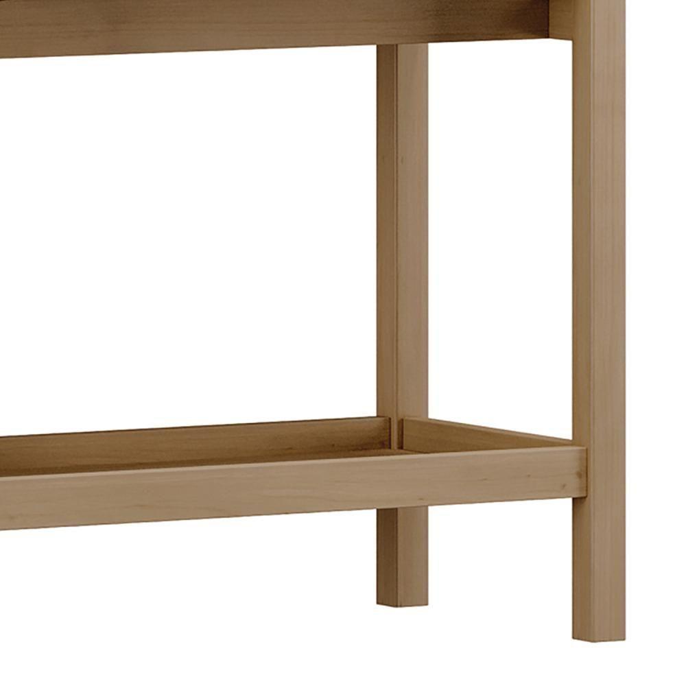 Mesa Lateral Com Prateleira Pé Madeira Soleil Oak/cinza F07 - Mpozenato - 4