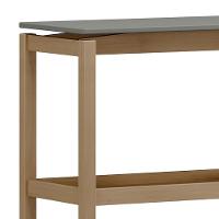 Mesa Lateral Com Prateleira Pé Madeira Soleil Oak/cinza F07 - Mpozenato - 3
