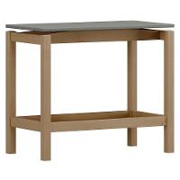 Mesa Lateral Com Prateleira Pé Madeira Soleil Oak/cinza F07 - Mpozenato - 5