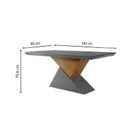 Mesa de Sala Jantar Dubai + Tampo Madeirado Vidro Reto 180x90cm Grafite/Imbuia - Rufato - 5