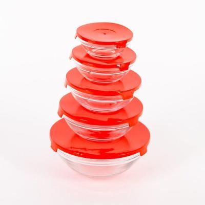 Conjunto 5 Potes De Vidro Hermetico Com Tampa Kit Vasilha Hermética Para Guardar Comida